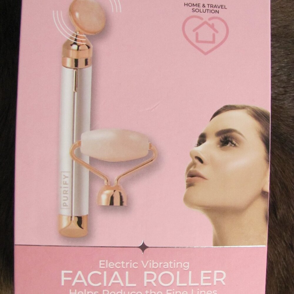 Purify 2-in-1 Vibrating Face Roller and Facial Massager, NIP
